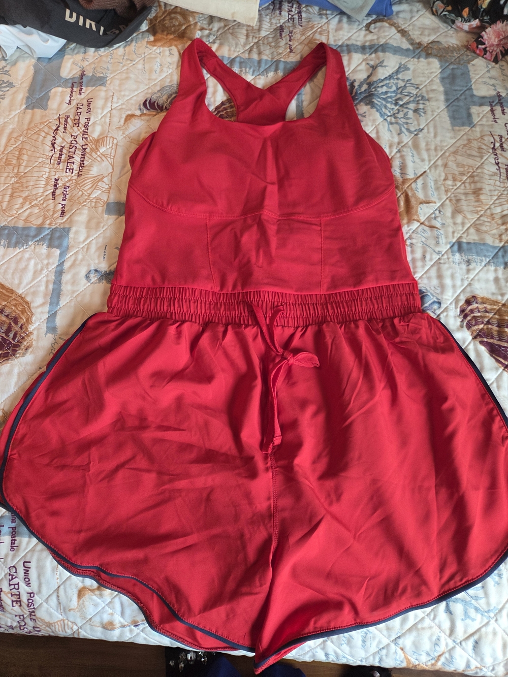 Nwt Fabletics  Bright Red Racerback One-Piece Romper